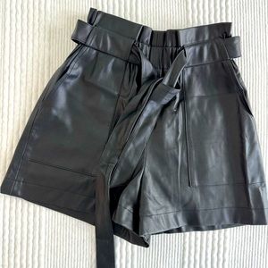 Zara faux leather shorts. Size XS. Black.